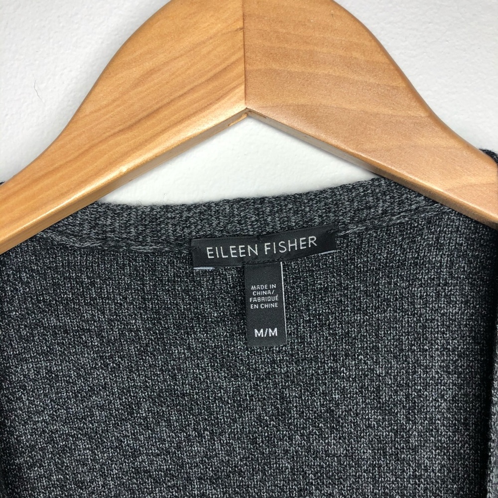 EILEEN FISHER Wool Blend Open Front Cardigan - Picture 3 of 7